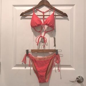 NWT JCREW LIGHT PINK BEADED SWIMSUIT SMALL BOTTOM XSMALL TOP